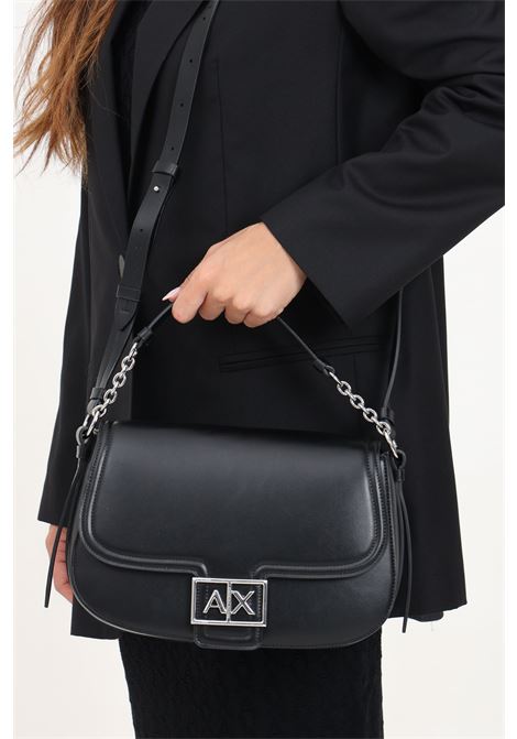 Borsa a tracolla nera da donna con logo AX ARMANI EXCHANGE | 9491694F78800020